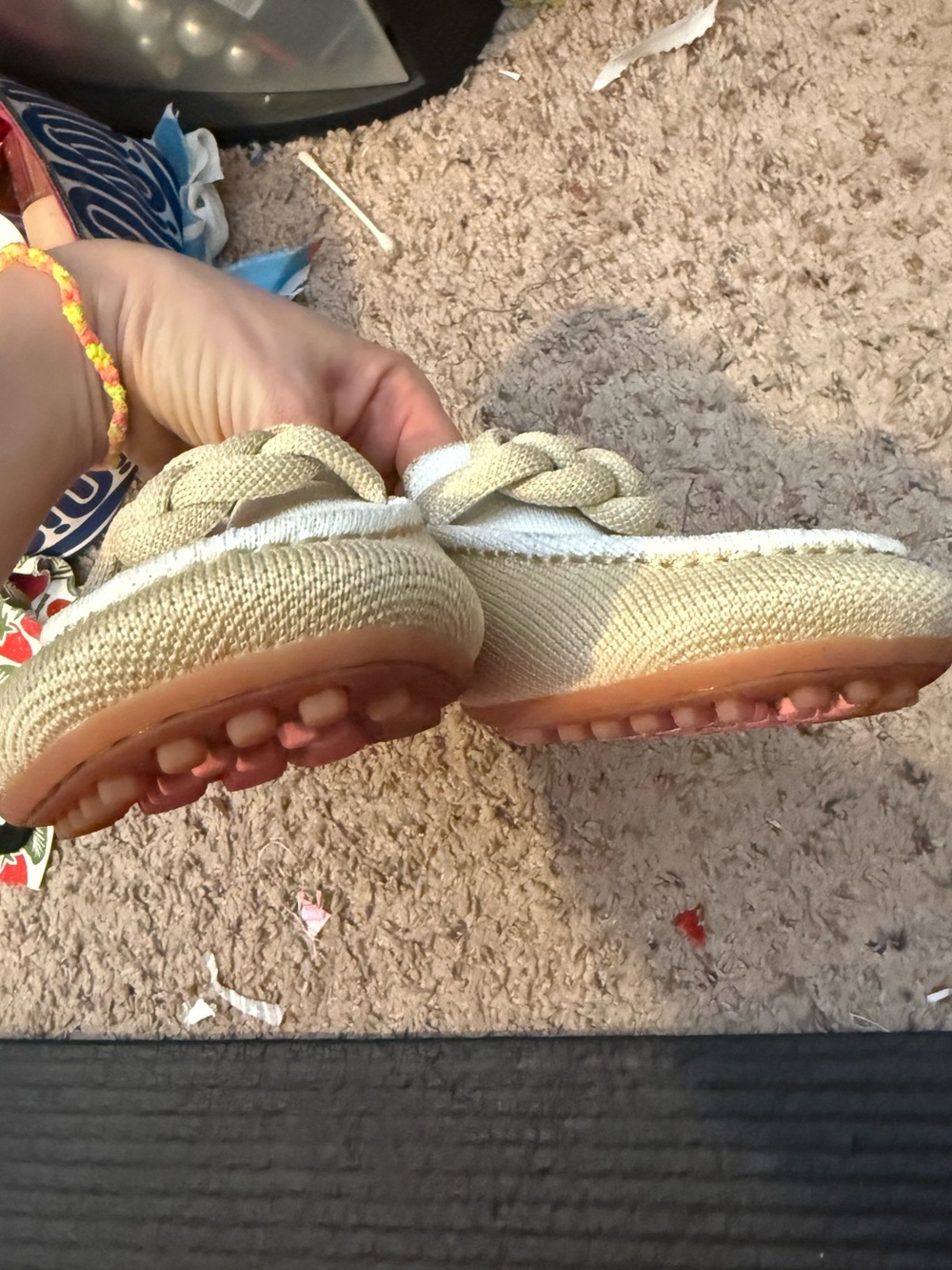 Rothy's Beige and Cream Knotted Canvas Driving Loafers - Picture 5 of 5